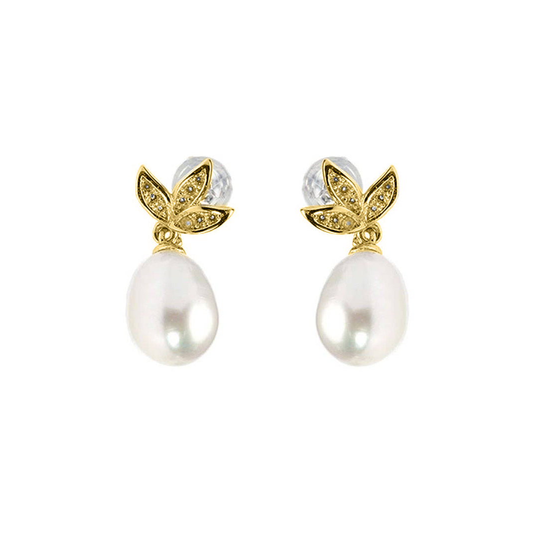 Elegant Freshwater Pearl Earrings WE00385 | GARDENS - PEARLY LUSTRE