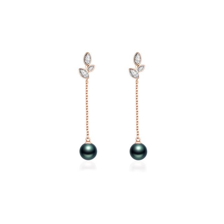 Garden City Tahitian Saltwater Pearl Earrings WE00399 | Elegant Collection - PEARLY LUSTRE
