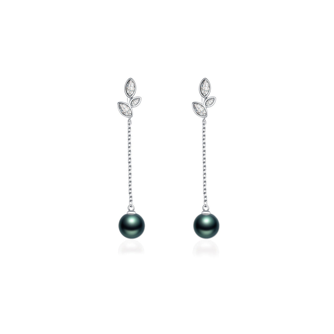 Garden City Tahitian Saltwater Pearl Earrings WE00400 | Elegant Collection - PEARLY LUSTRE