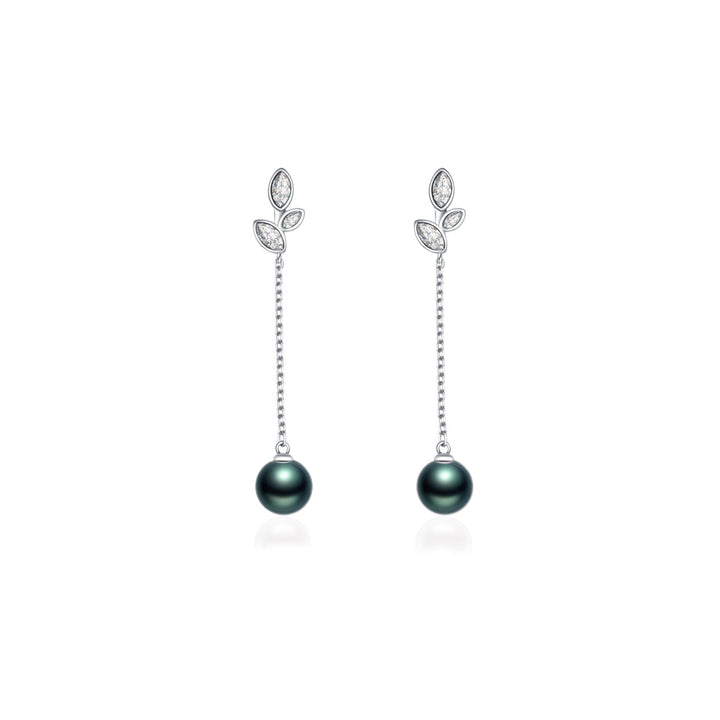 Garden City Tahitian Saltwater Pearl Earrings WE00400 | Elegant Collection - PEARLY LUSTRE