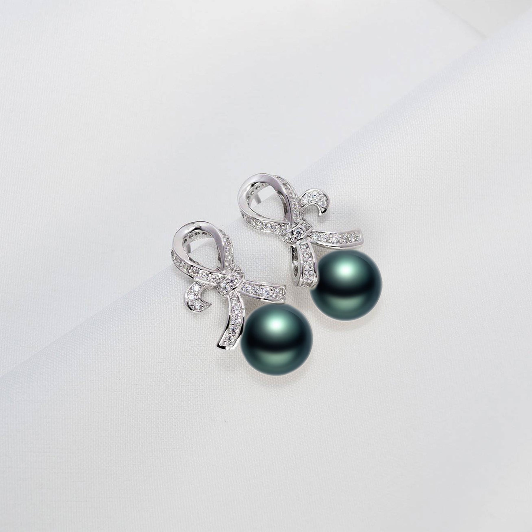 Elegant Tahitian Saltwater Pearl Earrings WE00406 - PEARLY LUSTRE