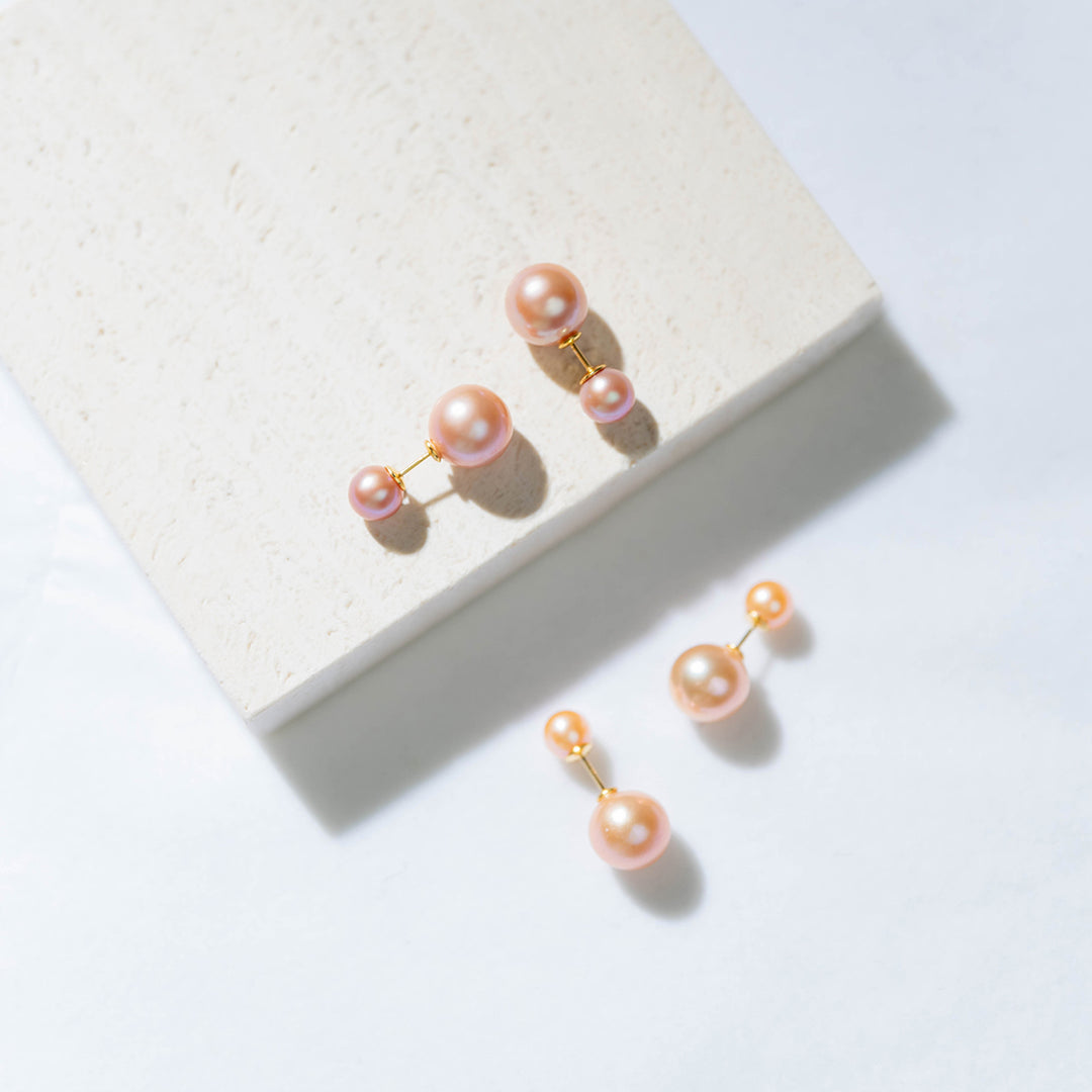 Interchangeable Pink Pearl Earrings WE00420 | Possibilities - PEARLY LUSTRE