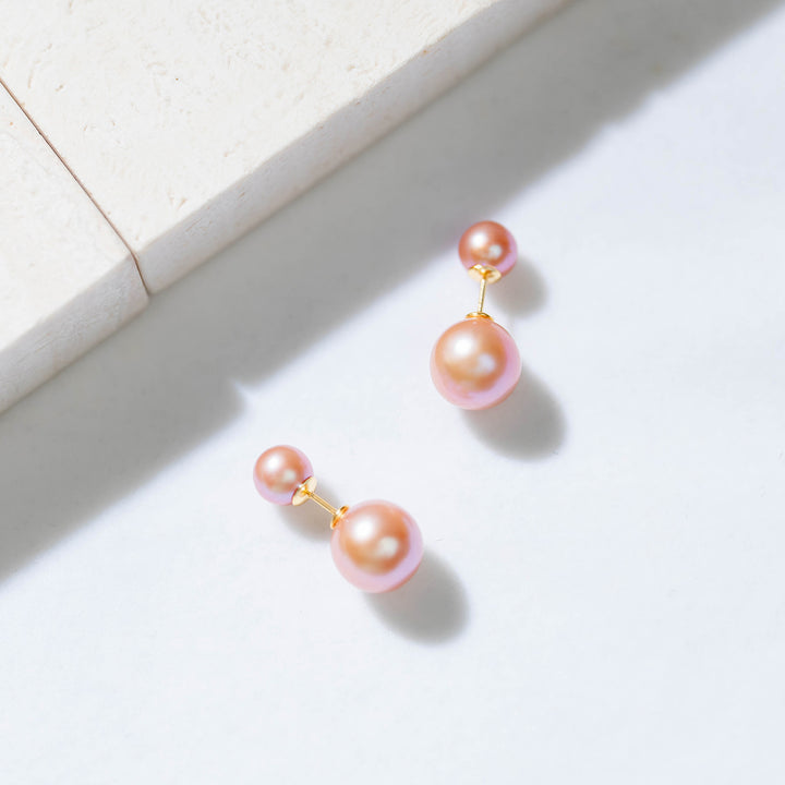 Interchangeable Freshwater Pink Pearl Earrings WE00420 | Possibilities - PEARLY LUSTRE