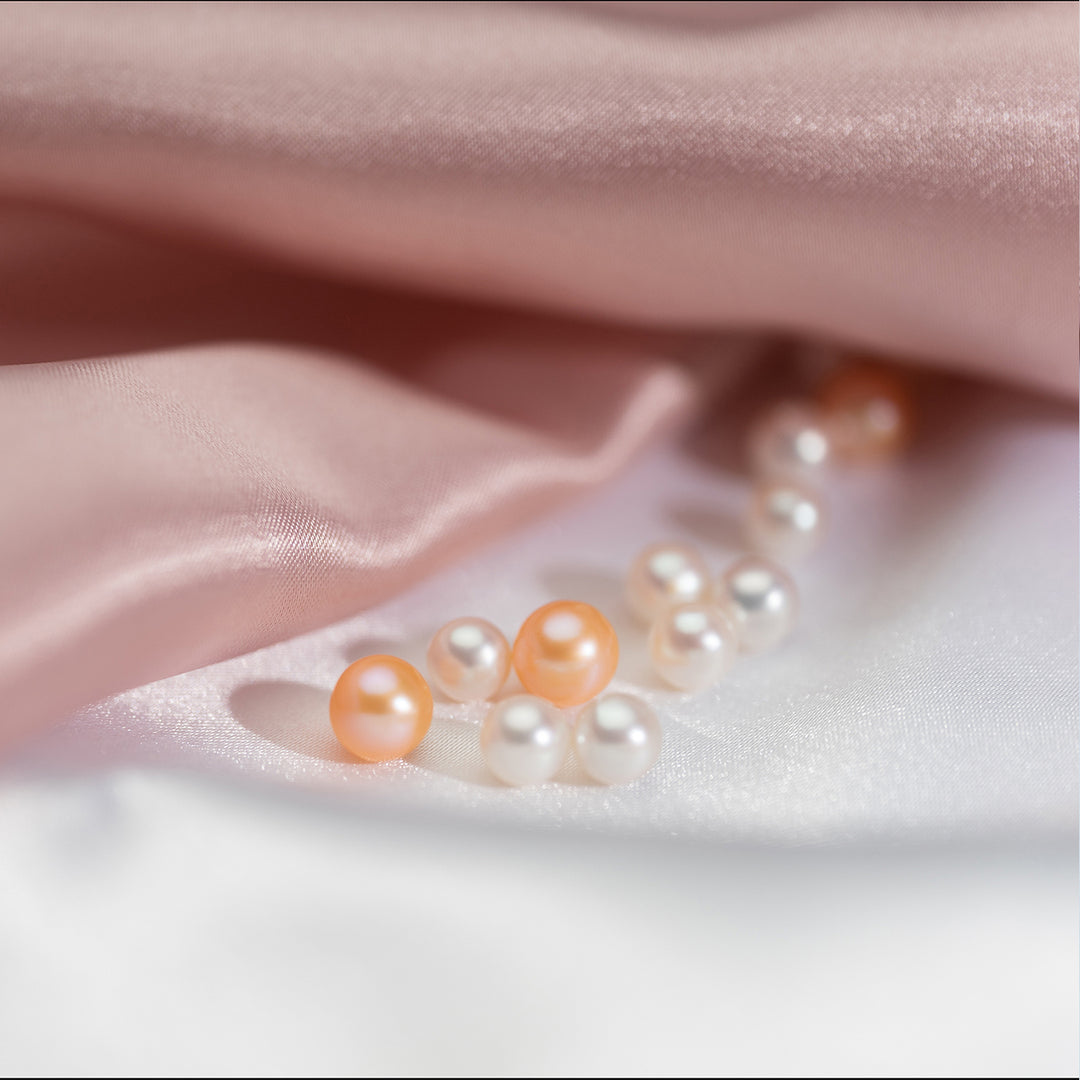 Top Grade Round Pink Freshwater Pearl WA00004 - PEARLY LUSTRE