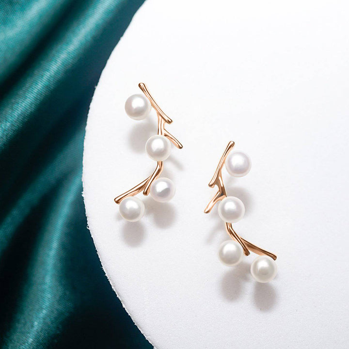 Elegant Freshwater Pearl Earrings WE00430 | GARDENS - PEARLY LUSTRE