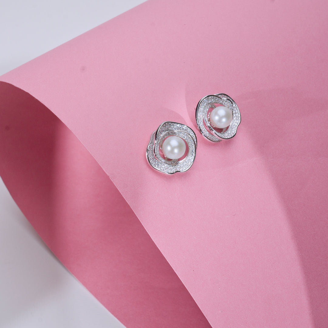 Elegant Freshwater Pearl Earrings WE00436 | GARDENS - PEARLY LUSTRE