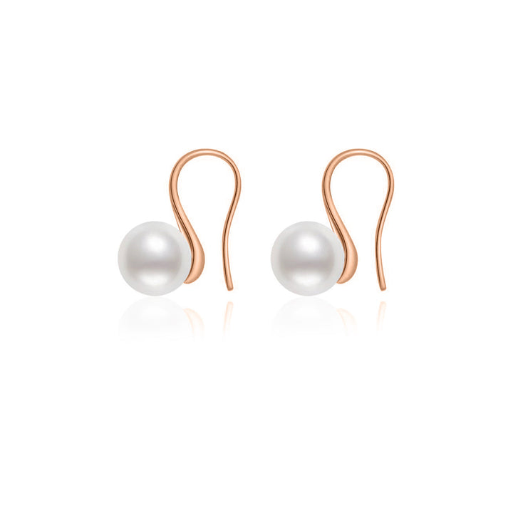 18K Solid Gold Elegant Freshwater Pearl Earrings KE00063 - PEARLY LUSTRE