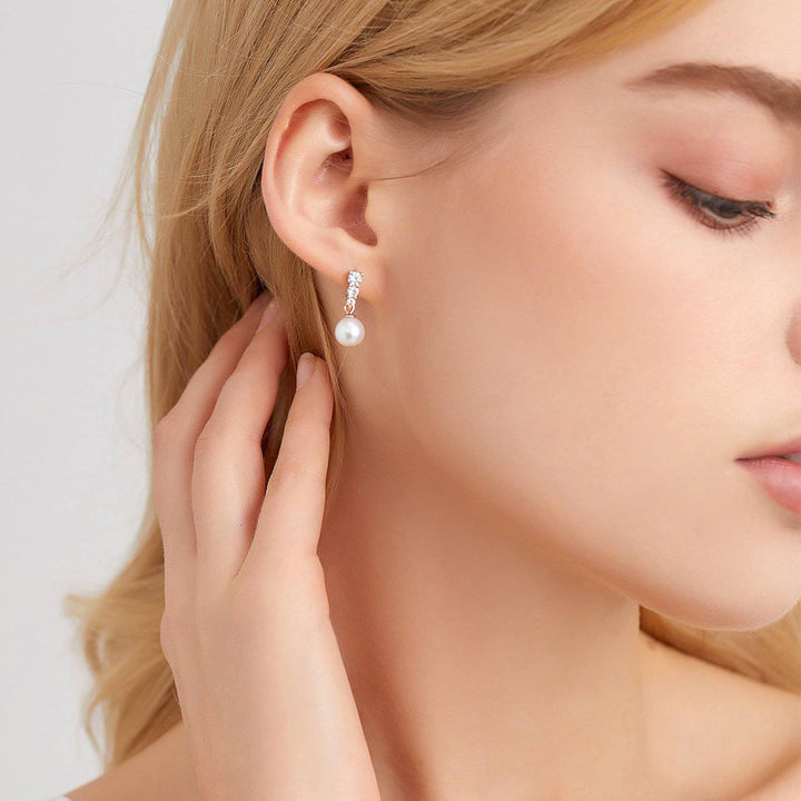 Elegant Freshwater Pearl Earrings WE00442 - PEARLY LUSTRE