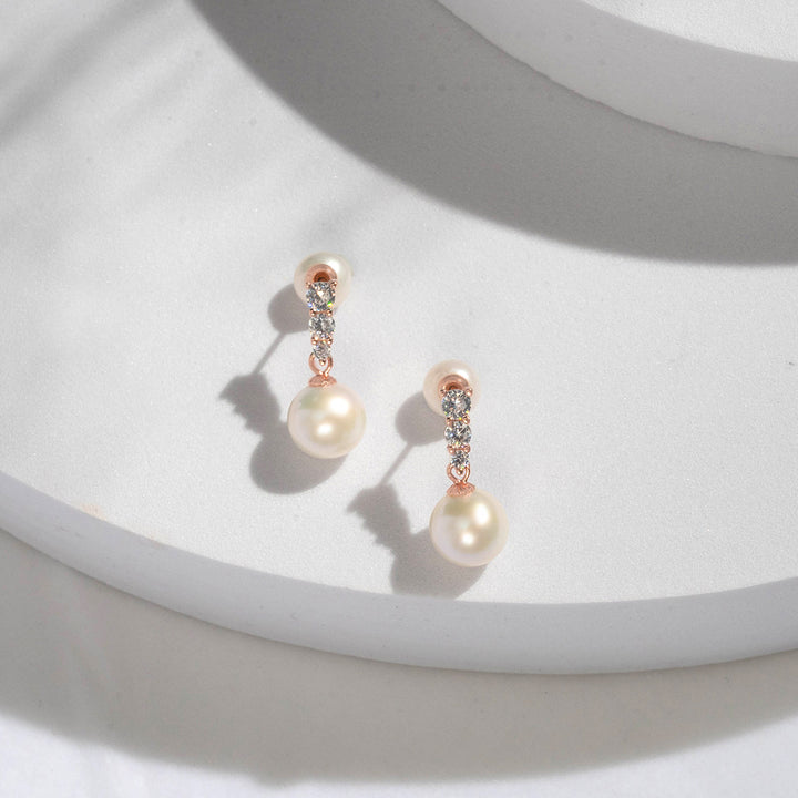 Elegant Freshwater Pearl Earrings WE00442 - PEARLY LUSTRE