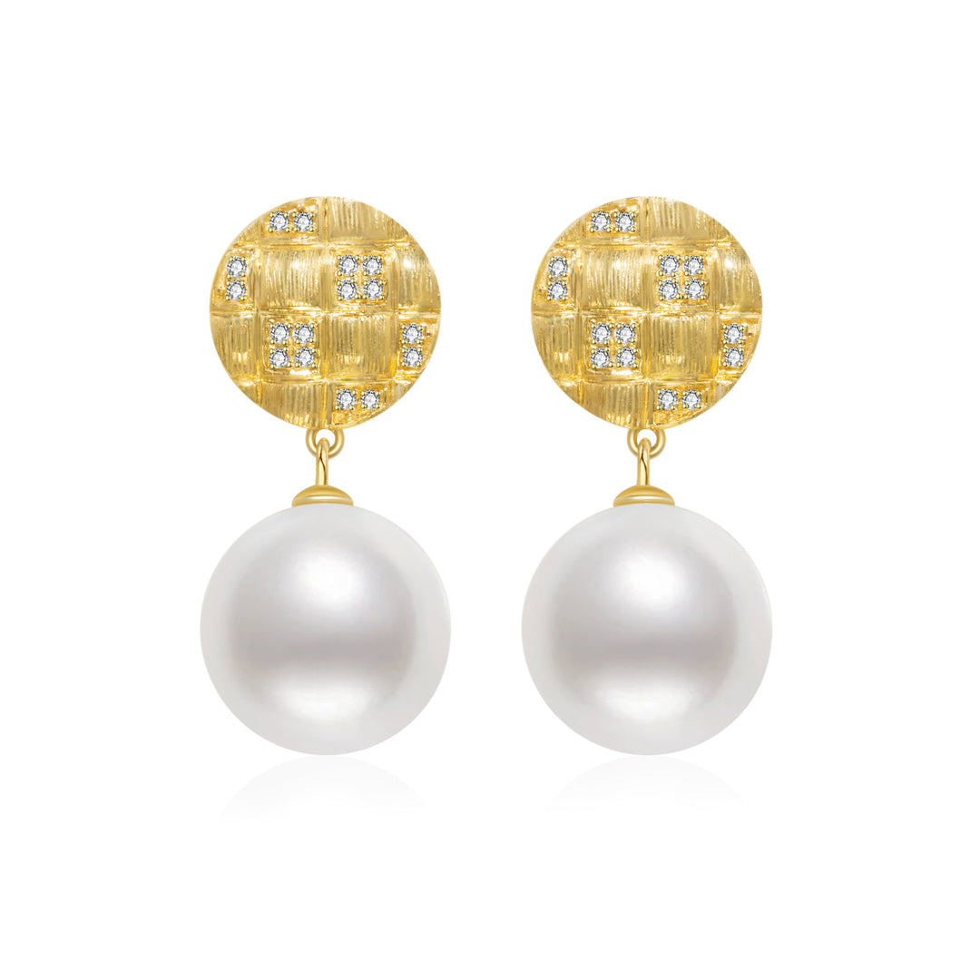 New Yorker 18K Solid Gold Edison Pearl Earrings KE00002 - PEARLY LUSTRE