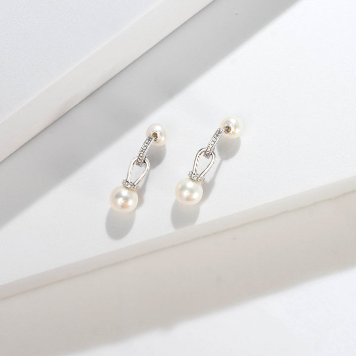 Elegant Freshwater Pearl Earrings WE00498 - PEARLY LUSTRE