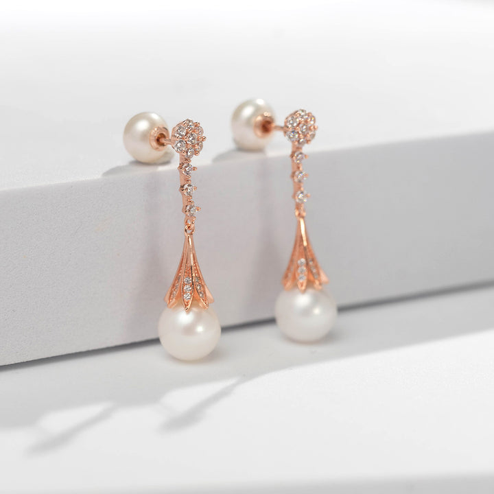 Elegant Pearl Earrings WE00516 - PEARLY LUSTRE