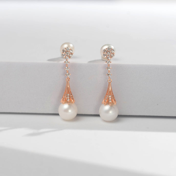 Elegant Pearl Earrings WE00516 - PEARLY LUSTRE
