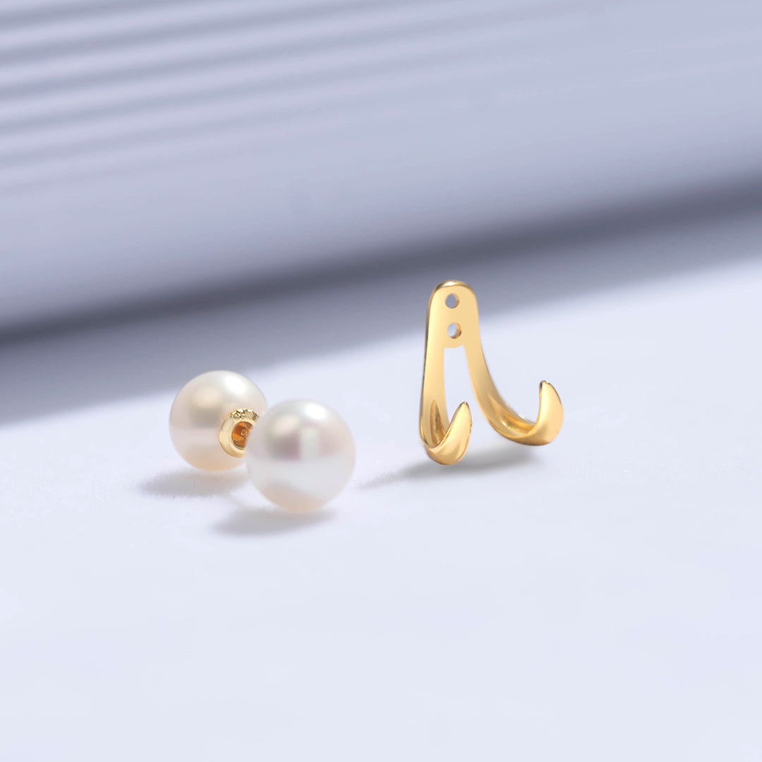 New Yorker Duo Style Freshwater Pearl Earrings WE00530 - PEARLY LUSTRE
