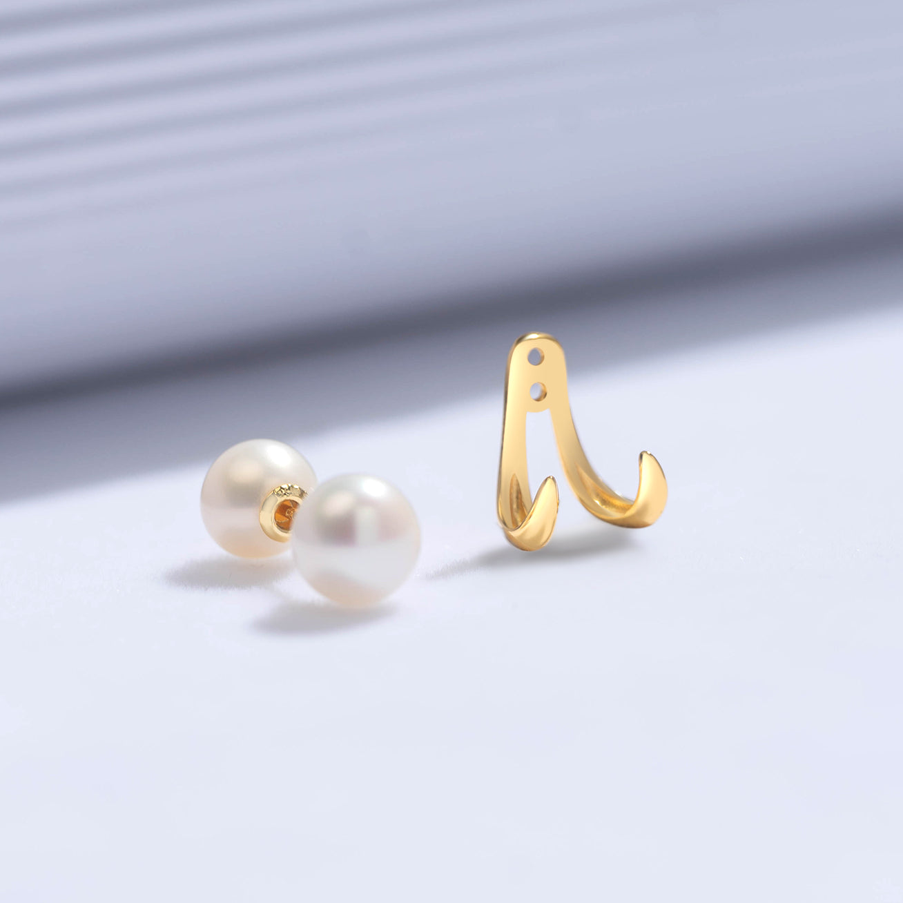 New Yorker Duo Style Freshwater Pearl Earrings WE00530 - PEARLY LUSTRE