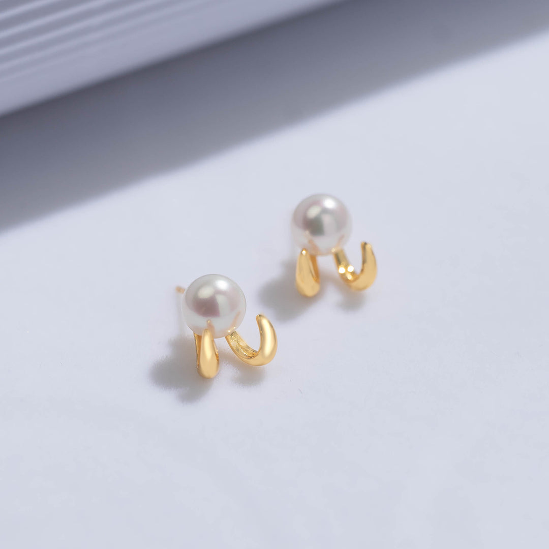 New Yorker Duo Style Freshwater Pearl Earrings WE00530 - PEARLY LUSTRE