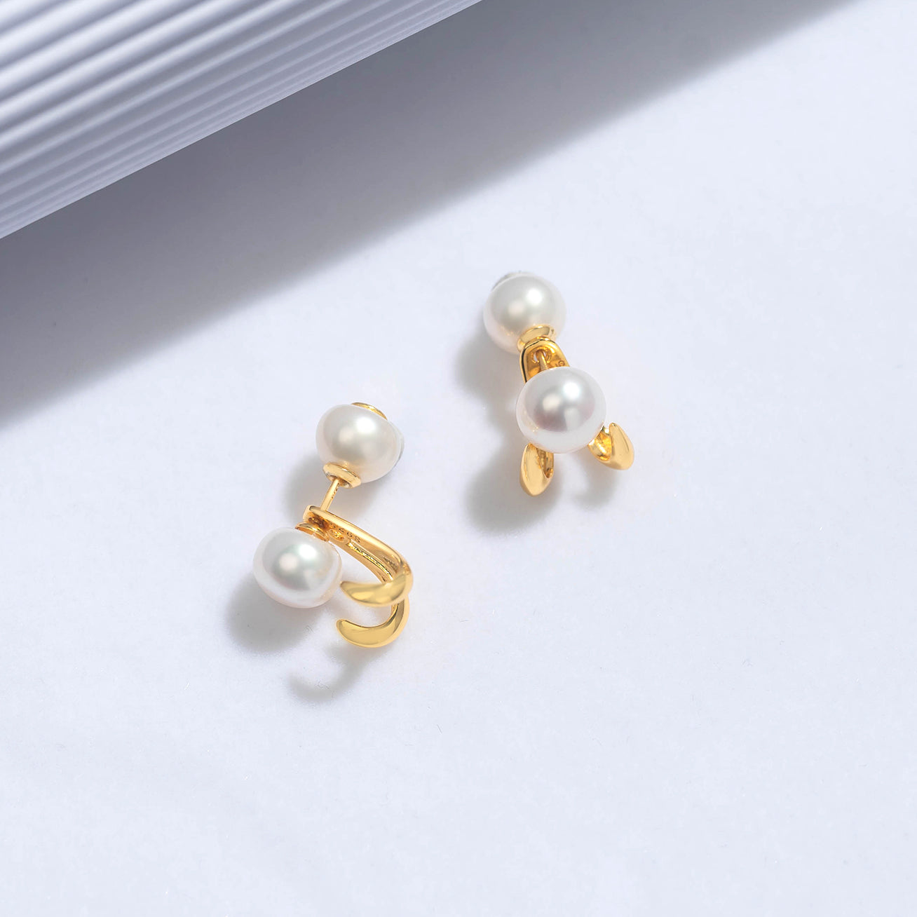 New Yorker Duo Style Freshwater Pearl Earrings WE00530 - PEARLY LUSTRE