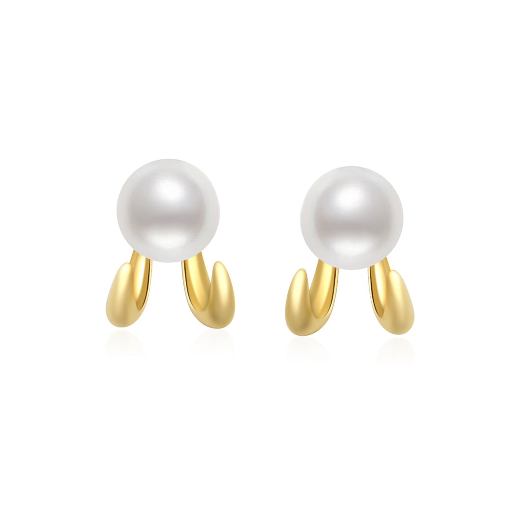 New Yorker Duo Style Freshwater Pearl Earrings WE00530 - PEARLY LUSTRE