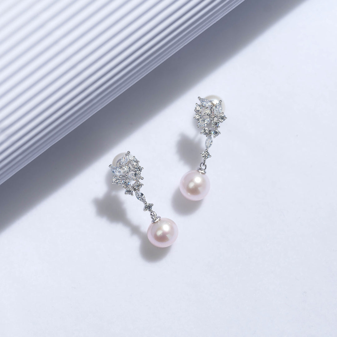 Freshwater Pearl Earrings WE00536 | Wedding Series - PEARLY LUSTRE