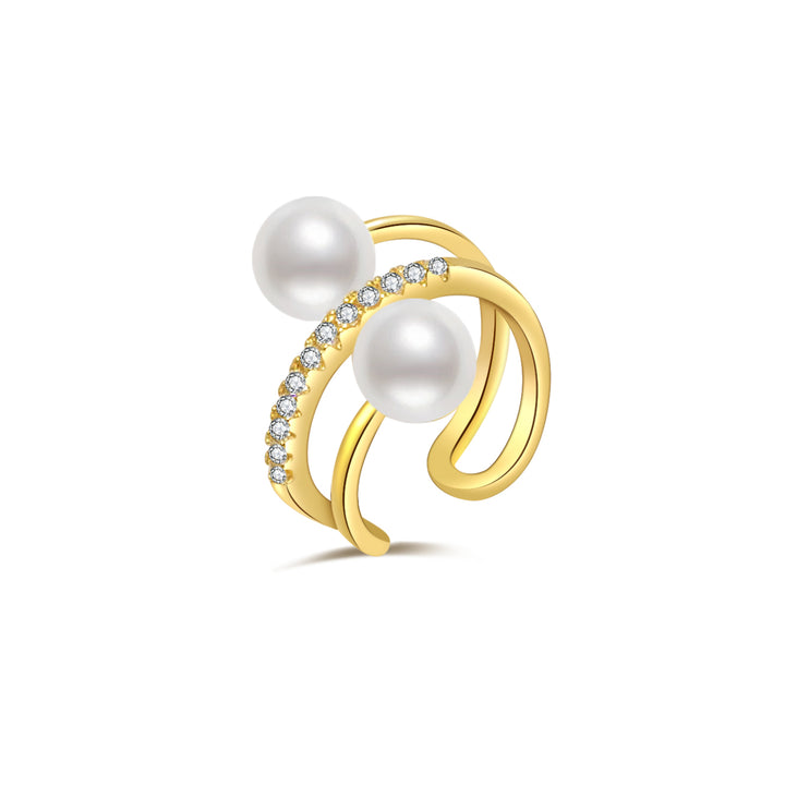 New Yorker Freshwater Pearl Earring Cuff WE00556 - PEARLY LUSTRE
