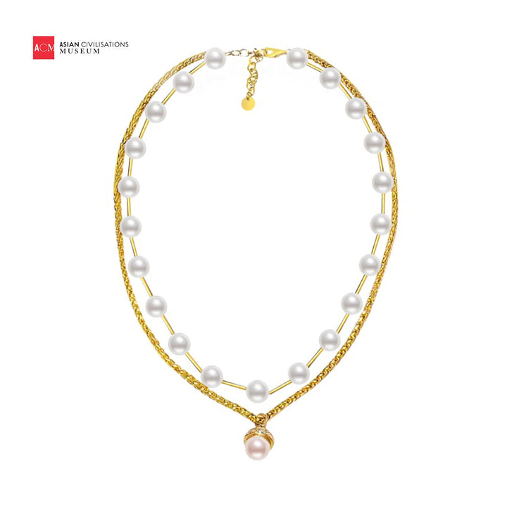 Asian Civilisations Museum Freshwater Pearl Necklace WN00216 | New Yorker Collection - PEARLY LUSTRE