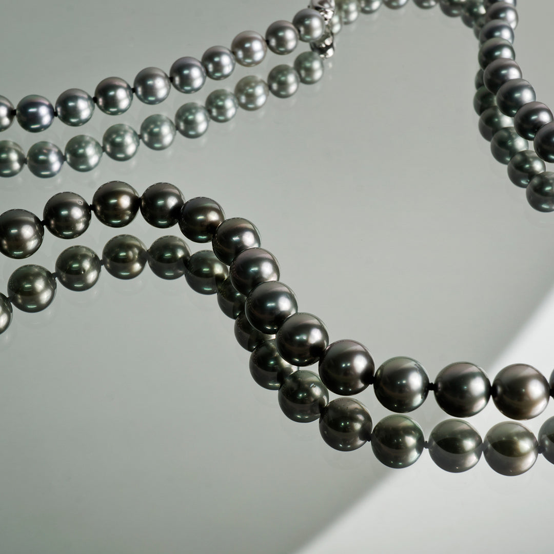 Elegant Freshwater Black Pearl Necklace WN00241 - PEARLY LUSTRE