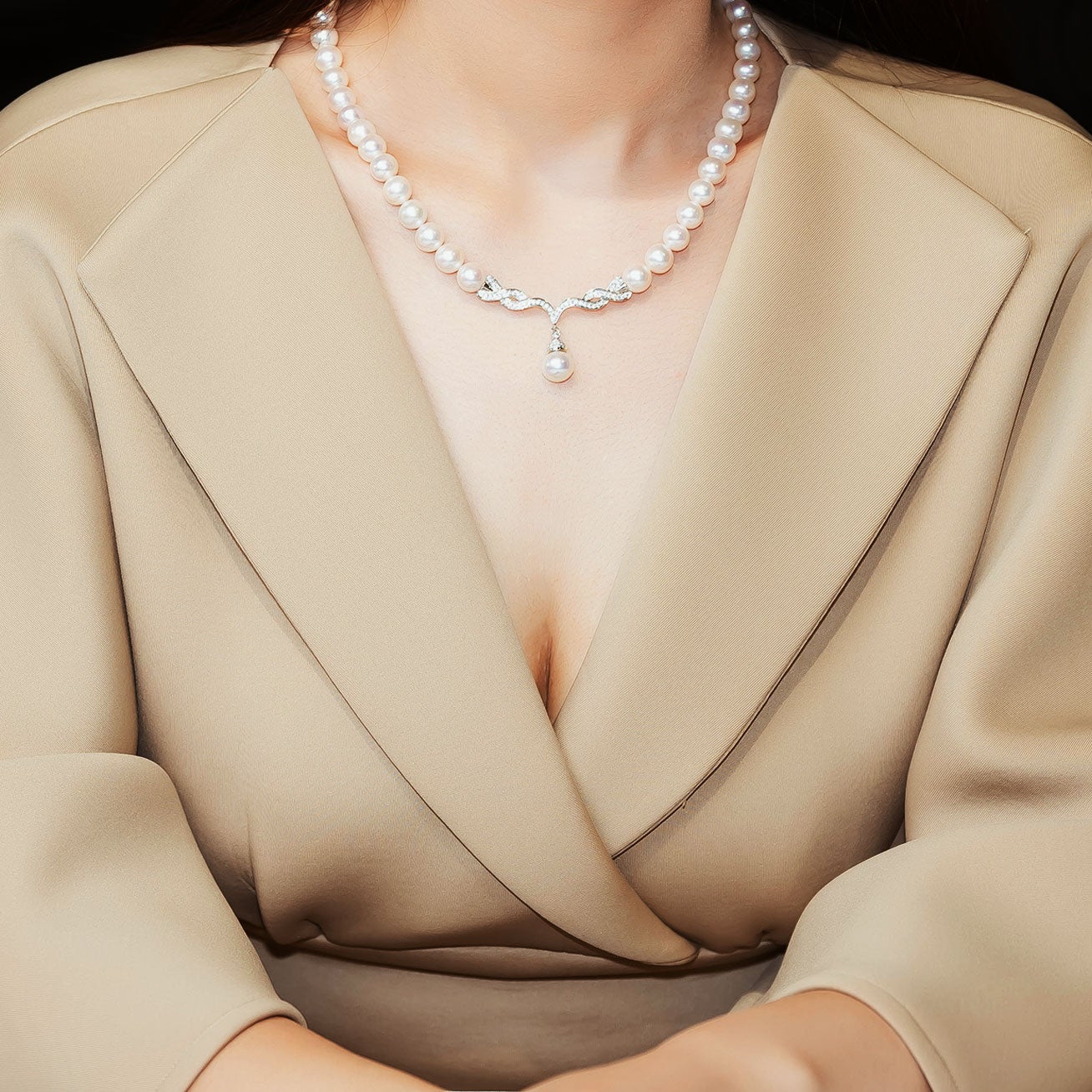 Top Lustre Freshwater Pearl Necklace WN00331 - PEARLY LUSTRE