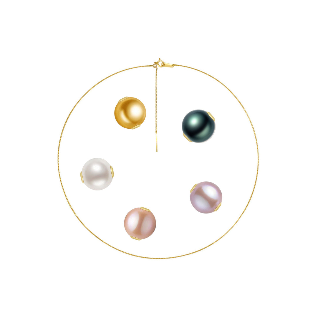 18K Interchangeable Pearl Necklace KN00049 | Possibilities - PEARLY LUSTRE