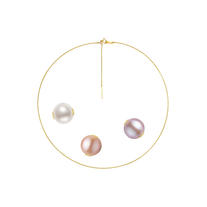 18K Interchangeable Pearl Necklace KN00049 | Possibilities - PEARLY LUSTRE