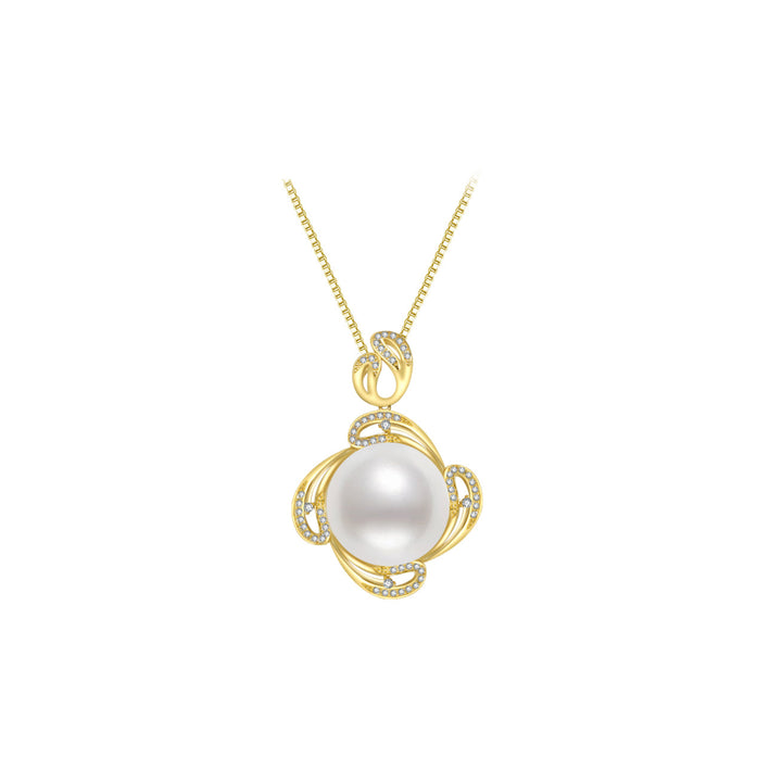 18K Solid Gold Gold Australian White South Sea Pearl Necklace KN00032 - PEARLY LUSTRE