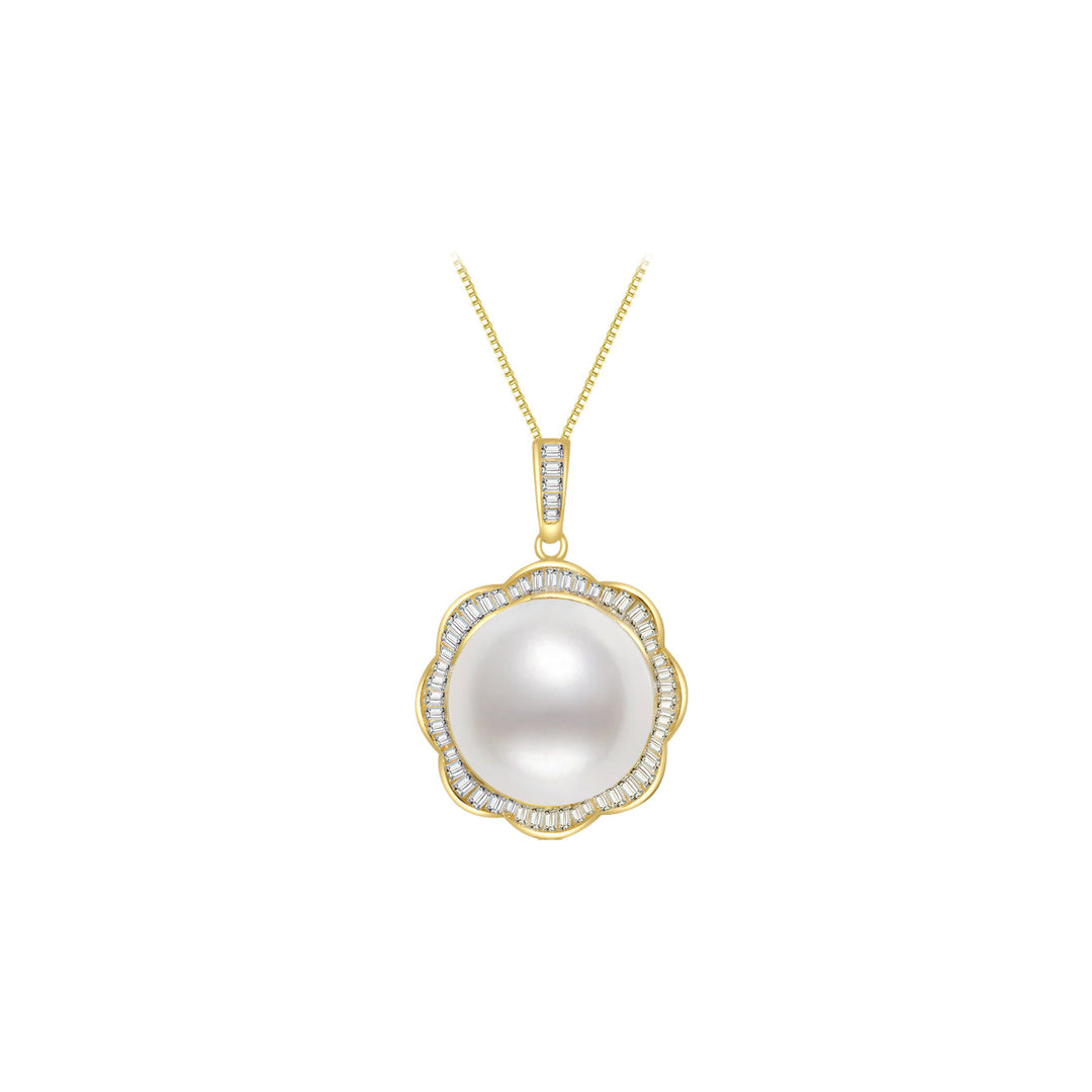 18K Solid Gold Australian White South Sea Pearl Necklace KN00033 - PEARLY LUSTRE
