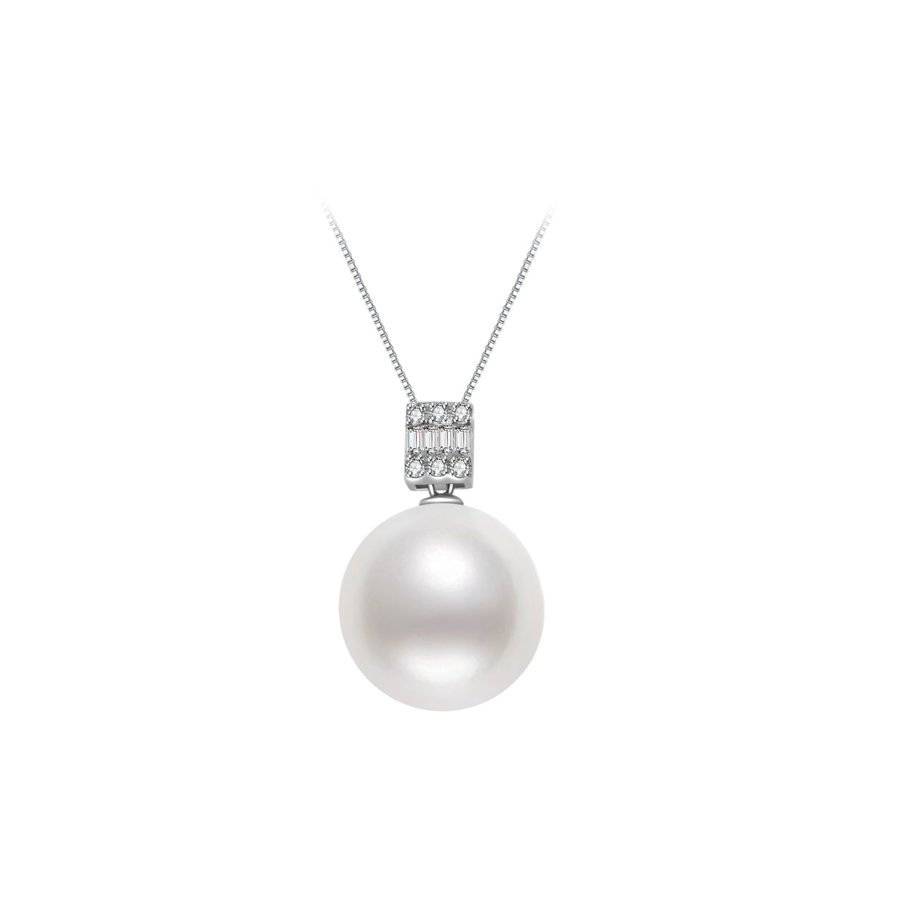 18K Solid Gold Australian White South Sea Necklace KN00035 - PEARLY LUSTRE