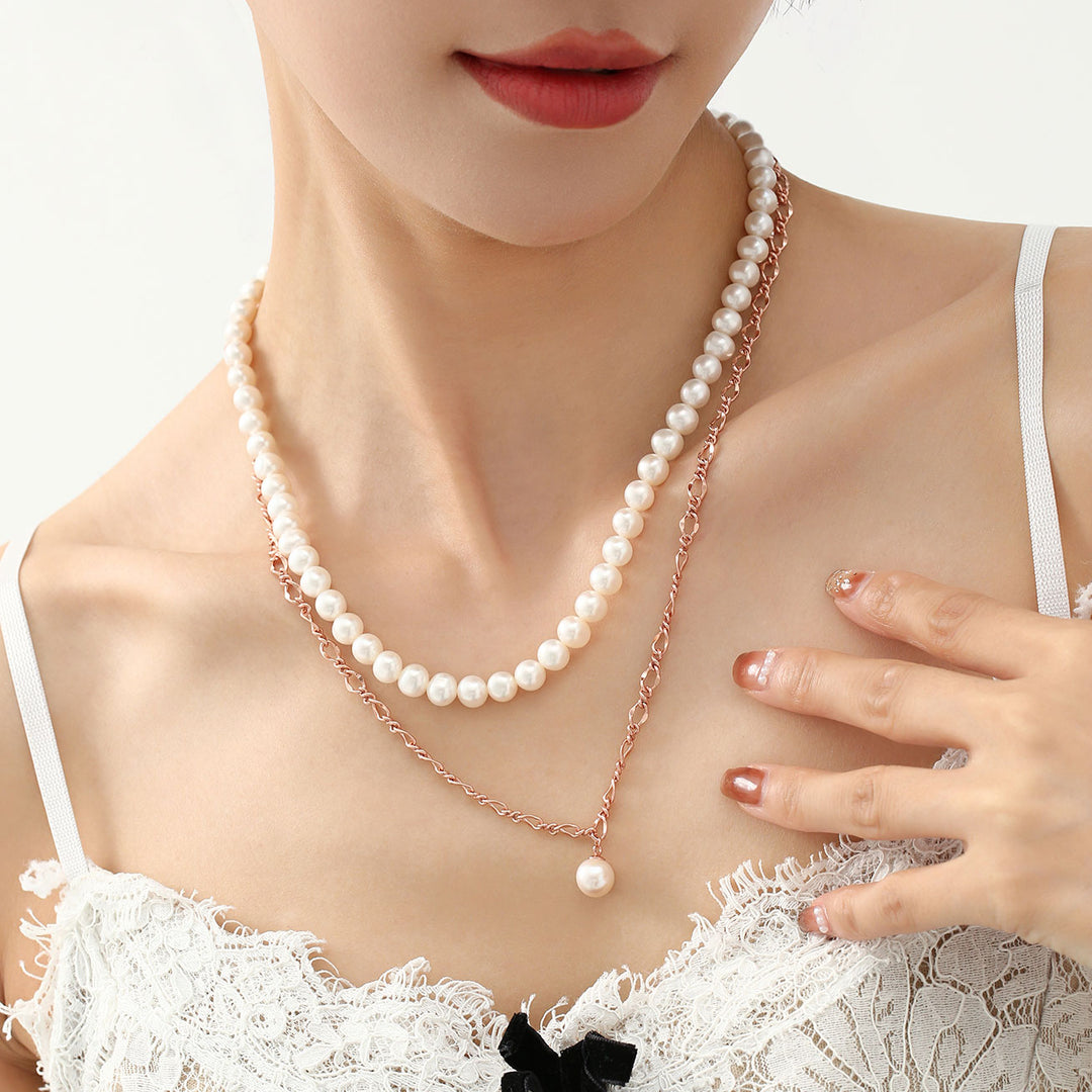 New Yorker Freshwater Pearl Necklace WN00377 - PEARLY LUSTRE