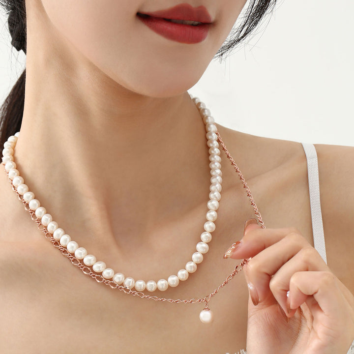 New Yorker Freshwater Pearl Necklace WN00377 - PEARLY LUSTRE