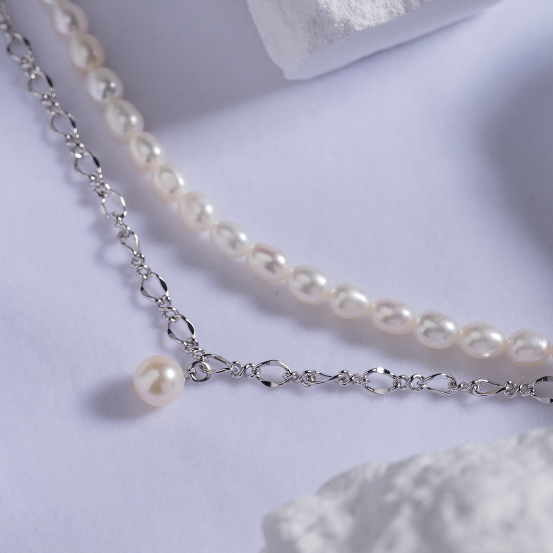 New Yorker Freshwater Pearl Necklace WN00378 - PEARLY LUSTRE