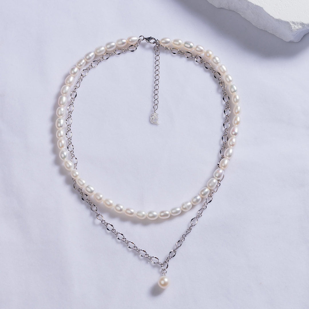 New Yorker Freshwater Pearl Necklace WN00378 - PEARLY LUSTRE
