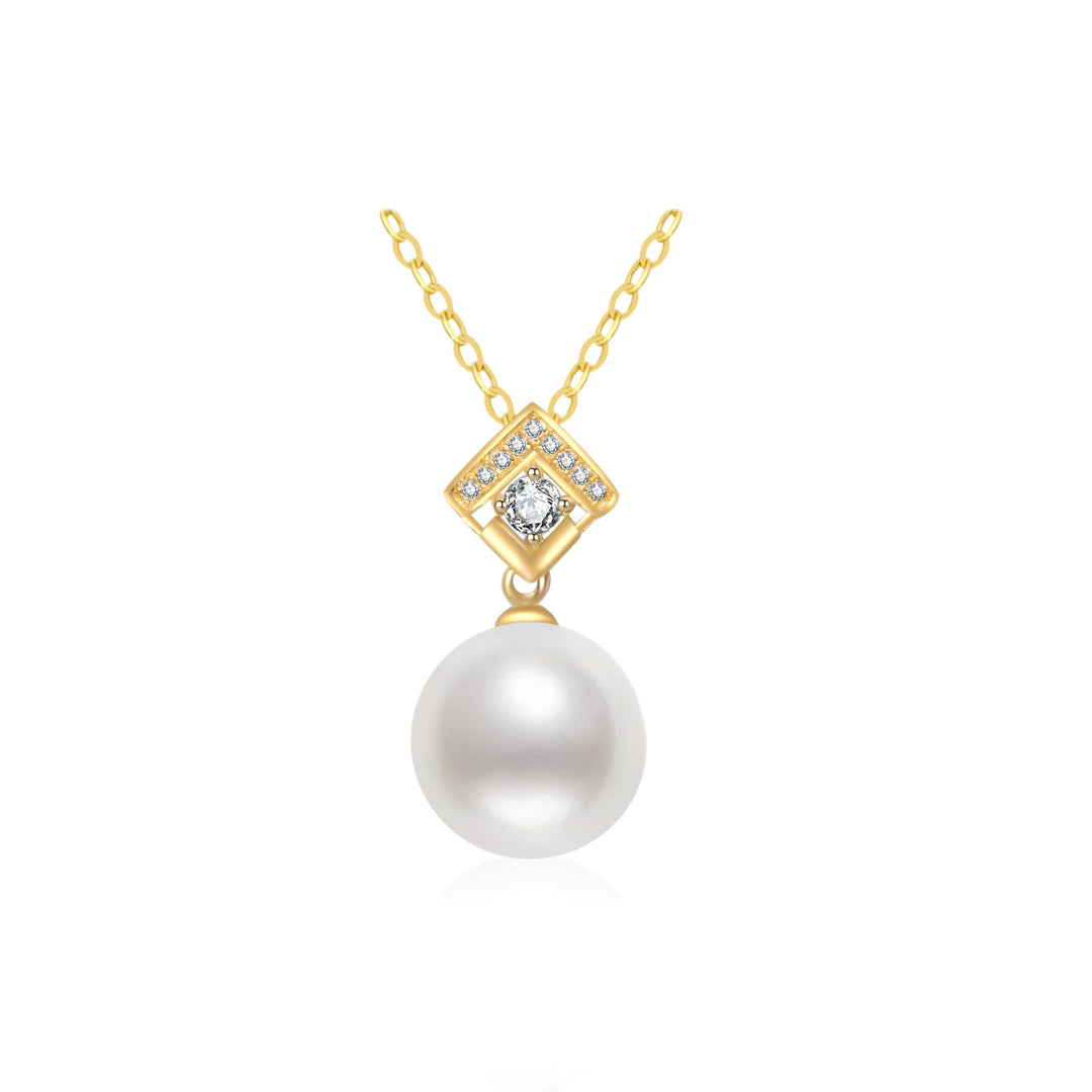 New Yorker 18K Solid Gold Edison Pearl Necklace KN00002 - PEARLY LUSTRE