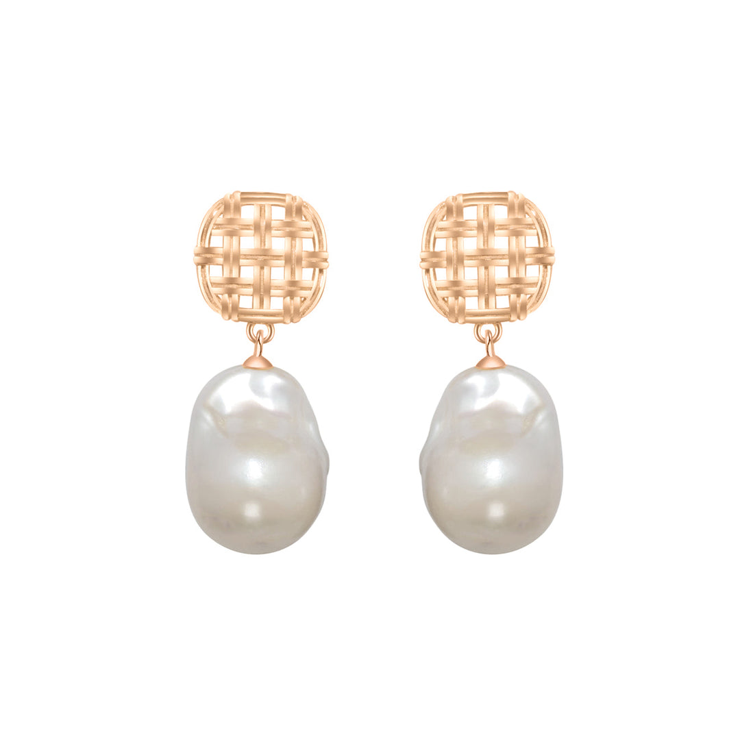 Elegant Baroque Pearl Earrings WE00431 - PEARLY LUSTRE