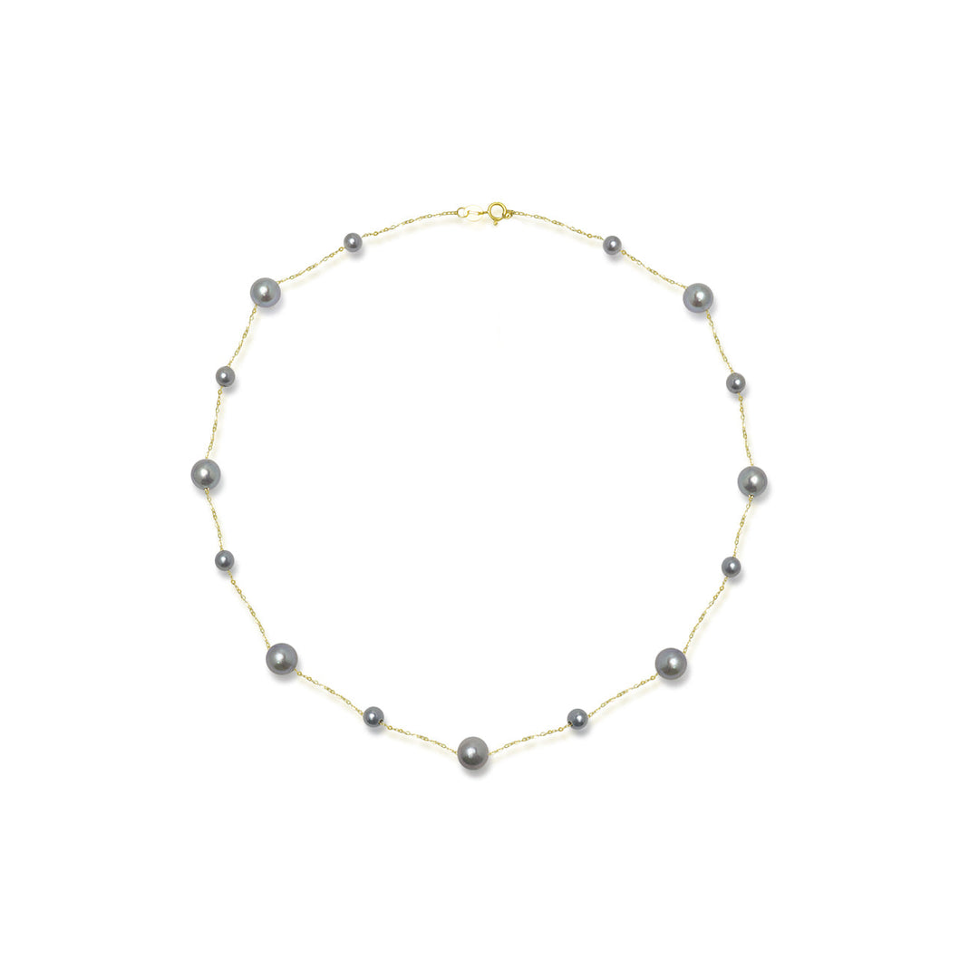 18K Solid Gold Akoya Madama Pearl Necklace KN00074 - PEARLY LUSTRE