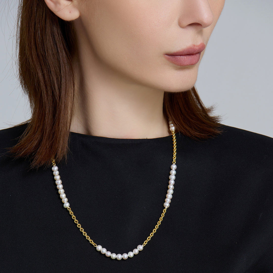 New Yorker Freshwater Pearl Necklace WN00466 - PEARLY LUSTRE
