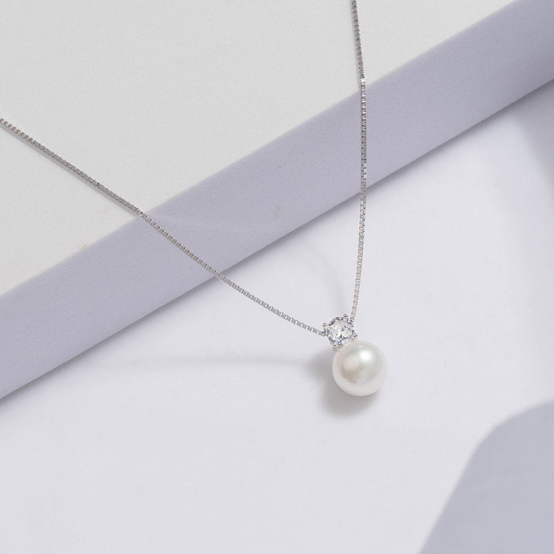Elegant Freshwater Semi Round Pearl Necklace WN00495 - PEARLY LUSTRE