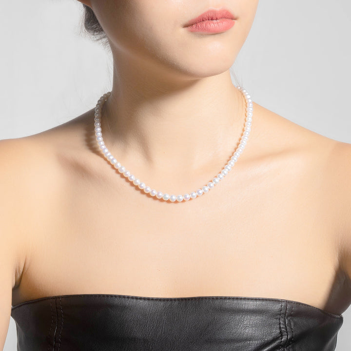 Top Lustre White Freshwater Pearl Necklace WN00511 - PEARLY LUSTRE