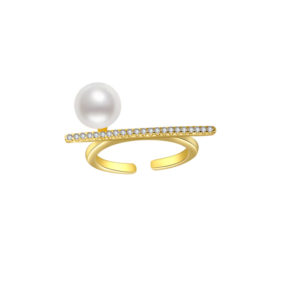 New Yorker Freshwater Pearl Ring WR00065 - PEARLY LUSTRE