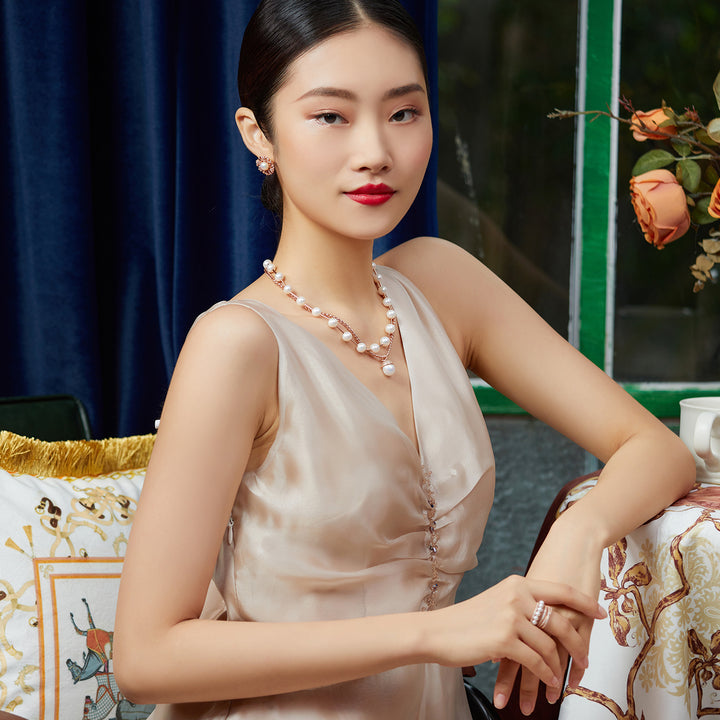 Asian Civilisations Museum Freshwater Pearl Necklace WN00218 | New Yorker Collection - PEARLY LUSTRE
