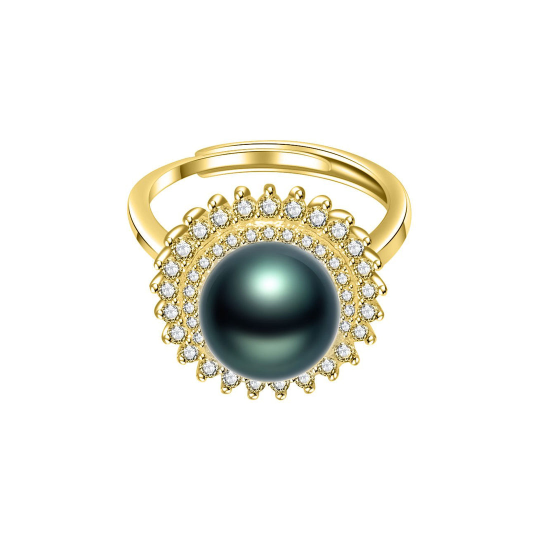 Elegant Tahitian Saltwater Pearl Ring WR00115 - PEARLY LUSTRE