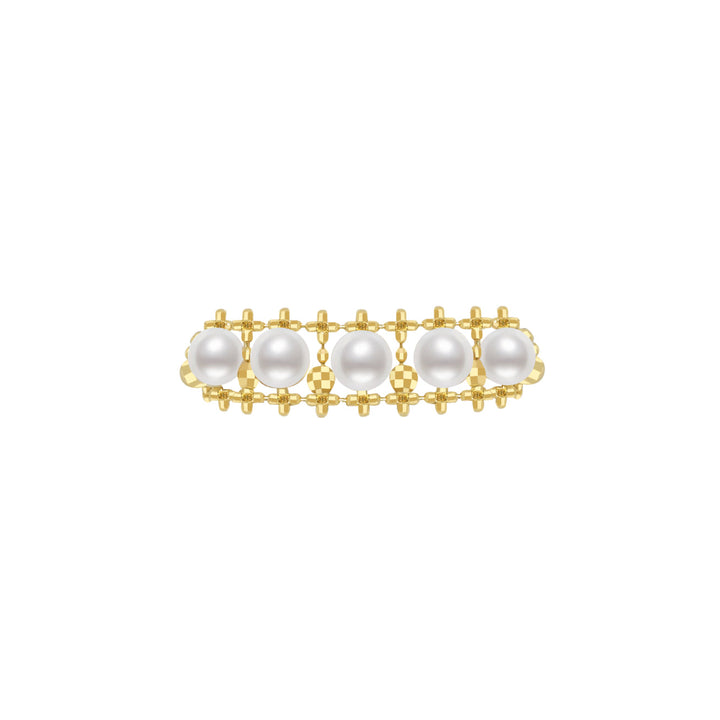 18K Solid Gold Akoya Pearl Ring KR00011 - PEARLY LUSTRE