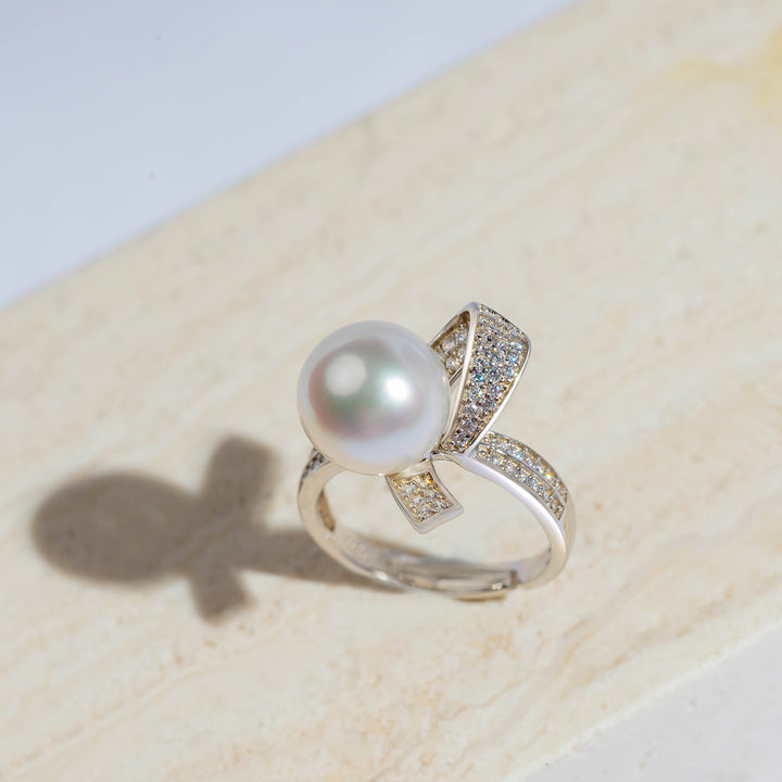 Australian White South Sea Pearl Ring WR00137 - PEARLY LUSTRE