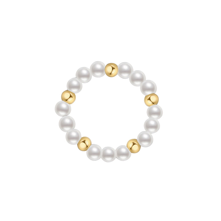 New Yorker Freshwater Pearl Duo Ring WR00150 | Mix&Match - PEARLY LUSTRE