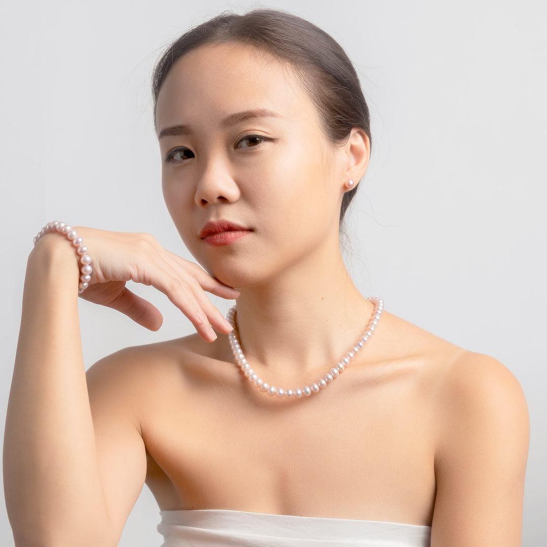 Elegant Freshwater Purple Pearl Set WS00078 - PEARLY LUSTRE