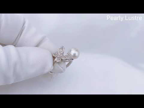 Elegante anello con perla d'acqua dolce WR00080 | GIARDINI